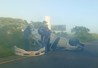 Volcadura en la Mérida-Progreso