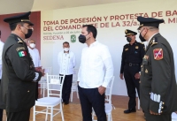 Asiste Vila a ceremonia de cambio de mando de la 32 Zona Militar