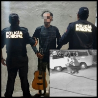 Cae ladr&oacute;n de guitarra en Progreso