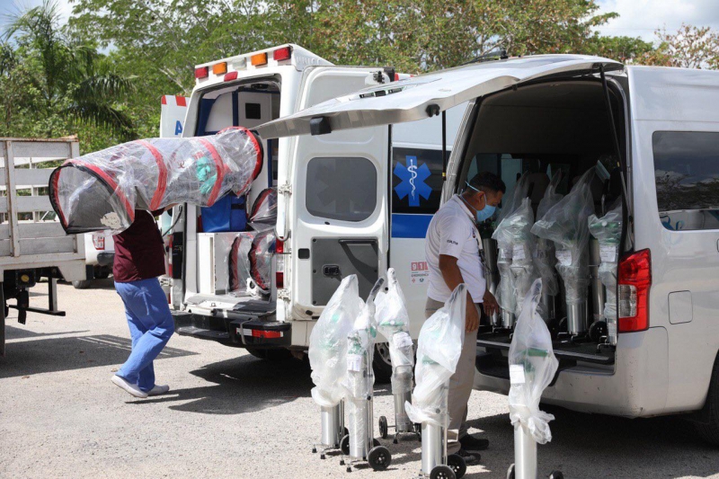 Continúa gobierno estatal equipando ambulancias para traslado de enfermos de Covid-19